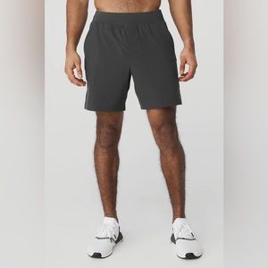 NWT Alo Yoga Repetition Shorts, grey, size large